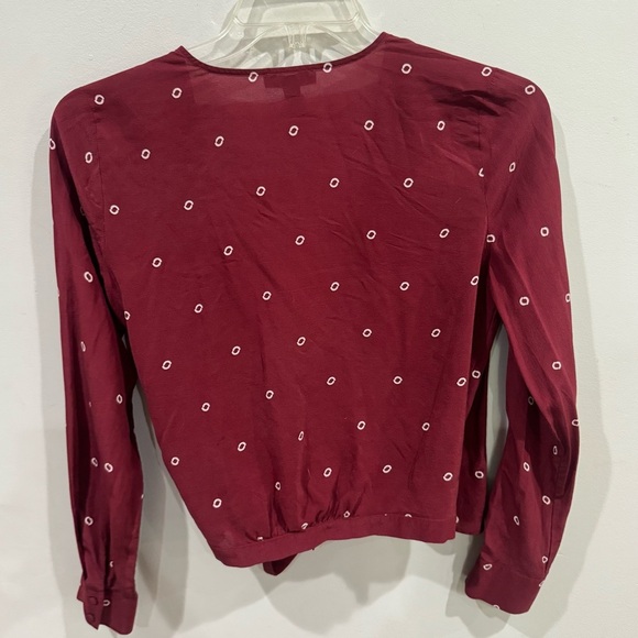 J. Crew tie waist printed long sleeve boho silk top ❤️ - Picture 7 of 9